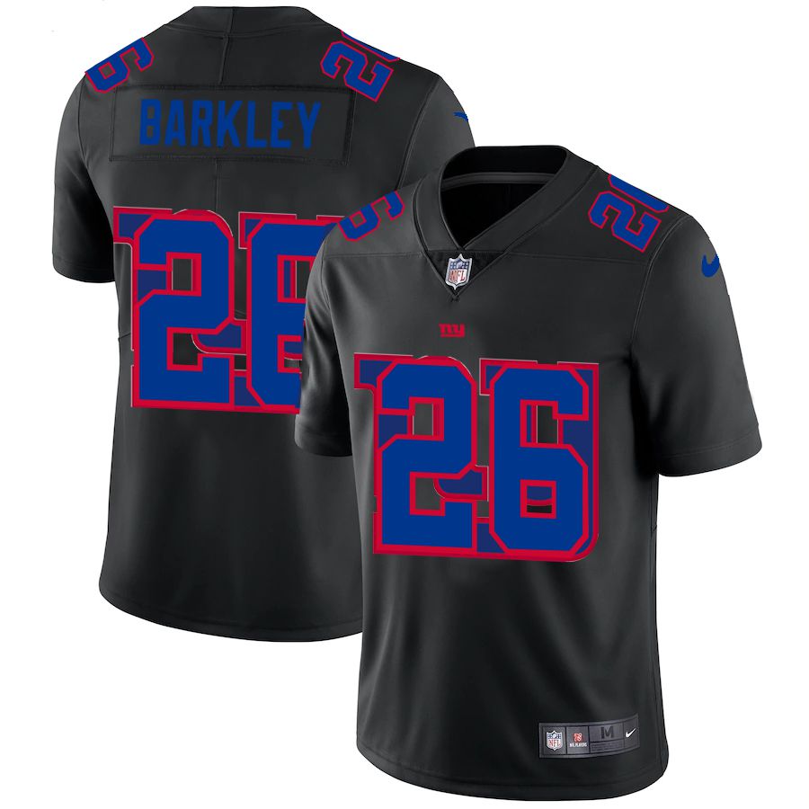 Men New York Giants 26 Barkley Black shadow Nike NFL Jersey